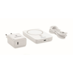 Reisset met magnetische powerbank 5.000mAh en USB-C-oplader kleur wit hoofdweergave derde weergave