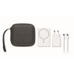 Reisset met magnetische powerbank 5.000mAh en USB-C-oplader kleur wit zevende weergave