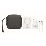 Reisset met magnetische powerbank 5.000mAh en USB-C-oplader kleur wit hoofdweergave