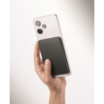 Magnetische powerbank van gerecycled aluminium 5.000mAh kleur zwart foto bekijken derde weergave