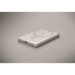 Magnetische powerbank van gerecycled aluminium 5.000mAh kleur mat zilver foto bekijken vijfde weergave