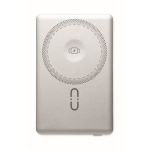 Magnetische powerbank van gerecycled aluminium 5.000mAh kleur mat zilver achtste weergave