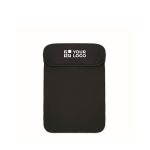 Neopreen hoes voor tablet met dikte van 3 mm en formaat van 11'' kleur zwart weergave met bedrukking