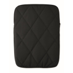 Gewatteerde nylon laptophoes met voorvak 15'' kleur zwart