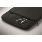 Gewatteerde nylon laptophoes met voorvak 15'' kleur zwart foto bekijken vijfde weergave