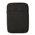Gewatteerde nylon laptophoes met voorvak 15'' kleur zwart