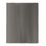 Gestreepte fleece deken met lint en kraft kaart 450 g/m² kleur donkergrijs vierde weergave