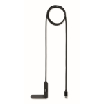 USB-C-kabel van 1 meter voor opladen en dataoverdracht 60W kleur zwart tweede weergave