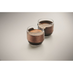 Set van 2 glazen koffiekopjes met band van walnotenhout 120 ml kleur hout foto bekijken vierde weergave