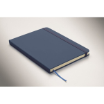 A5 PU-notitieboekset met blauwe pen en gelinieerde pagina’s kleur blauw foto bekijken derde weergave