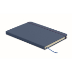 A5 PU-notitieboekset met blauwe pen en gelinieerde pagina’s kleur blauw vierde weergave