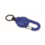 Stevige plastic kaarthouder met karabijnhaak en kabel van 60 cm kleur koningsblauw vierde weergave