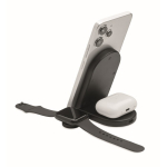 Opvouwbaar 3-in-1 draadloos en magnetisch laadstation 15W kleur zwart vijfde weergave