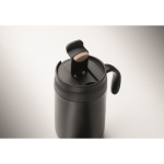 thermosbeker van roestvrij staal met herbruikbaar koffiefilter 450 ml kleur zwart foto bekijken derde weergave