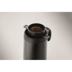 thermosbeker van roestvrij staal met herbruikbaar koffiefilter 450 ml kleur zwart foto bekijken vierde weergave