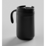 thermosbeker van roestvrij staal met herbruikbaar koffiefilter 450 ml kleur zwart foto bekijken zesde weergave