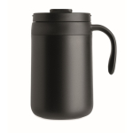 thermosbeker van roestvrij staal met herbruikbaar koffiefilter 450 ml kleur zwart