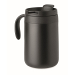 thermosbeker van roestvrij staal met herbruikbaar koffiefilter 450 ml kleur zwart