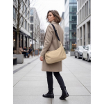 Urban crossbodytas van waterafstotend nylon met verstelbare band kleur khaki tweede sfeervolle weergave