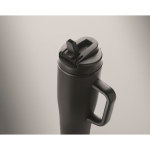 Lekvrije thermosbeker met handvat en rietje 900 ml kleur zwart foto bekijken derde weergave