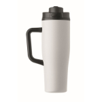 Lekvrije thermosbeker met handvat en rietje 900 ml kleur wit zesde weergave