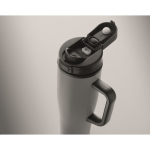 Lekvrije thermosbeker met handvat en rietje 900 ml kleur grijs foto bekijken vierde weergave