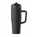 Lekvrije thermosbeker met handvat en rietje 900 ml kleur marineblauw zevende weergave
