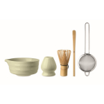 Matcha-set van 5 stuks van keramiek en bamboe in geschenkdoos kleur mintgroen tweede weergave