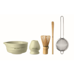 Matcha-set van 5 stuks van keramiek en bamboe in geschenkdoos kleur mintgroen hoofdweergave tweede weergave