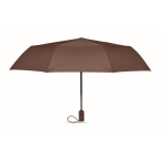 Opvouwbare automatische windbestendige polyester paraplu Ø94 kleur bruin derde weergave
