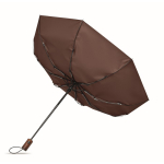Opvouwbare automatische windbestendige polyester paraplu Ø94 kleur bruin vierde weergave
