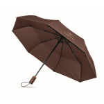 Opvouwbare automatische windbestendige polyester paraplu Ø94 kleur bruin hoofdweergave