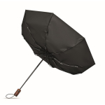 Opvouwbare automatische windbestendige polyester paraplu Ø94 kleur zwart vierde weergave