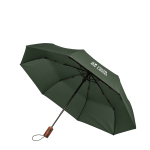 Opvouwbare automatische windbestendige polyester paraplu Ø94 kleur groen weergave met bedrukking