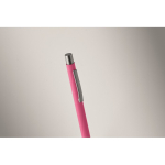 Drukpen van gerecycled aluminium met rubber afwerking en blauwe inkt kleur fuchsia foto bekijken vierde weergave