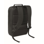 Laptoprugzak met PU-details en trolleyband 15'' kleur zwart tweede weergave