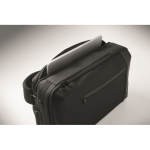 Laptoprugzak met PU-details en trolleyband 15'' kleur zwart foto bekijken vijfde weergave