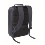 Laptoprugzak met PU-details en trolleyband 15'' kleur blauw tweede weergave
