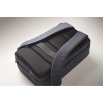 Laptoprugzak met PU-details en trolleyband 15'' kleur blauw foto bekijken vierde weergave