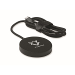 Magnetische draadloze oplader met vaste USB-C-kabel van 1 m en 25W kleur zwart hoofdweergave tweede weergave