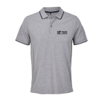 Unisex katoenen polo met streep 200g/m² SOL'S PALERMO kleur grijs weergave met bedrukking