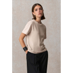 Dames T-shirt biologisch katoen, moderne pasvorm 150 g/m² kleur gebroken wit tweede weergave