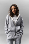 Unisex katoenen hoodie met rits 450 g/m² SOL'S LEGACY kleur lichtgrijs tweede weergave