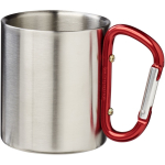 Dubbelwandige isolerende beker met geïntegreerde karabijnhaak 200ml kleur rood