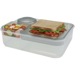 Kunststof lunchbox met verschillende vakken 1.45L kleur lichtgrijs tweede weergave
