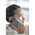 Compacte magnetische powerbank met draadloos opladen 5.000 mAh kleur glanzend zilver luxe weergave