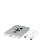Compacte magnetische powerbank met draadloos opladen 5.000 mAh met afdrukgebied