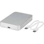 Magnetische draagbare oplader van gerecycled aluminium 10.000 mAh kleur zilver tweede weergave
