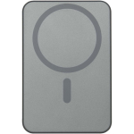 Magnetische draagbare oplader van gerecycled aluminium 10.000 mAh kleur glanzend zilver tweede weergave achterkant