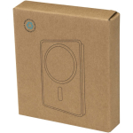 Magnetische draagbare oplader van gerecycled aluminium 10.000 mAh kleur glanzend zilver tweede weergave met doos